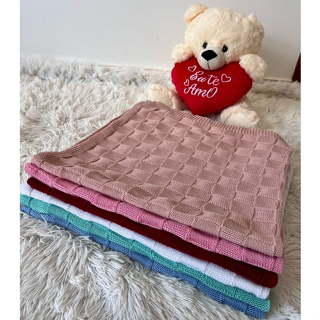 Manta Bebê Tricot Saída Maternidade Cobertor Recén Nascido Menina Menino Charmilly Tricot em Oferta na Shopee