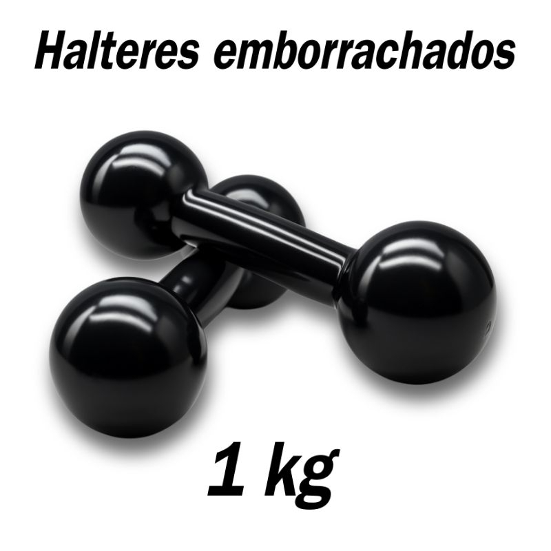 Halteres 1kg Emborrachado - P/ Fortalecimento Musculação treino Em Casa Academia fitness