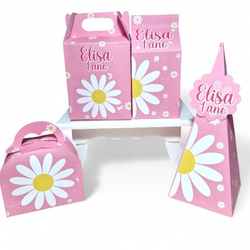 Kit festa Margaridas | Personalizados Lembrancinhas Caixinhas para Decoração Margaridas