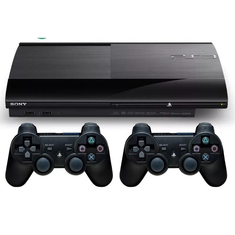 Playstation 3 Super Slim 250gb ((Dest...Hen)) Completo 2 controles e Cabos