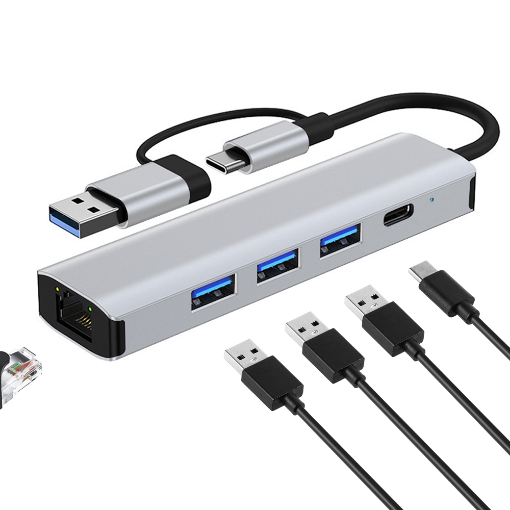 Hub 5/7/8/9 em1 com  USB Tipo C De Alta Velocidade 3.0 Porta Multi Adaptador RJ45 SD TF Para Computado