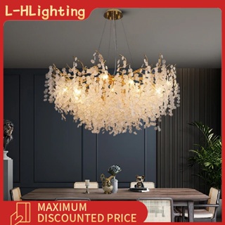 Lustre de cristal para sala de estar, lustre de luxo para sala de jantar, luz LED para decoração de interiores em Oferta na Shopee