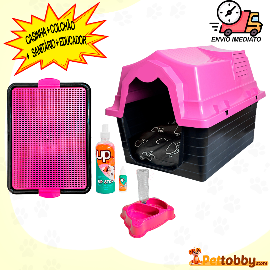 Casinha de Cachorro N 3  Com Cama Para Cachorro  2 em 1 + Tapete Higiênico Para Cães Educador Xixi