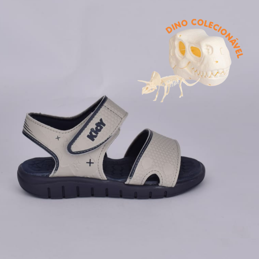 Sandália Infantil Menino Kidy Fly Dino Colecionável Fita Aderente Calce Fácil Prático Anatômico