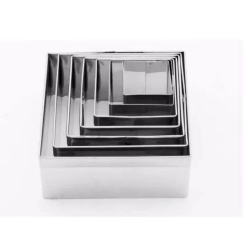 jogo de cortador quadrado 7 peças em aço inoxidável produto para confeitaria