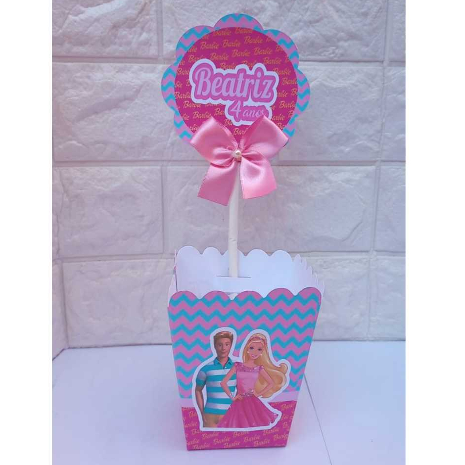 Centro de Mesa Cachepot da Barbi e Ken personalizadas |Lembrancinhas |Aniversário| Festa infantil | Caixinhas