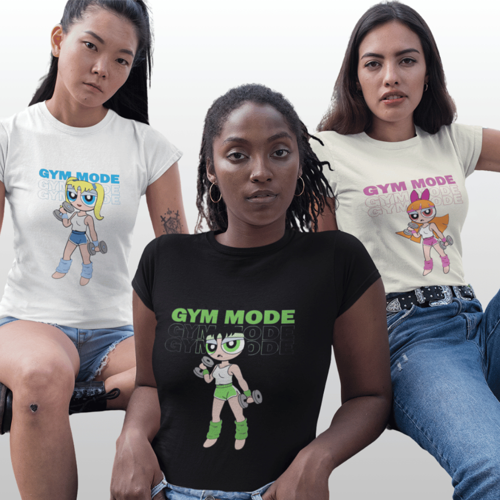 Camiseta Academia Meninas Superpoderosas Moda Gym Oversized Treino Blusa 100% Algodão