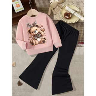 CONJUNTO INFANTIL MOLETOM+CALÇA FLARE  MENINA ALGODÃO PREMIUM URSINHA FOFA em Oferta na Shopee