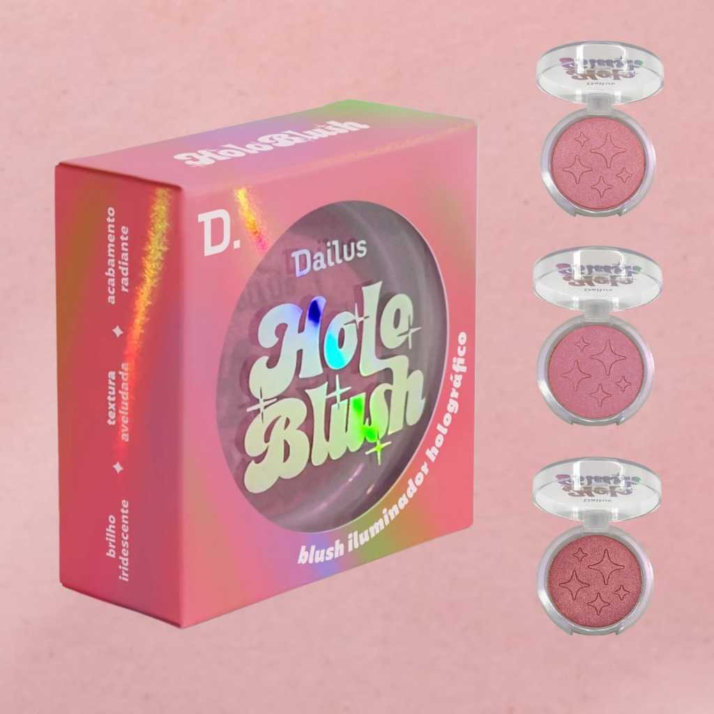 Bush Holo Dailus Alta Pigmentação Longa duração 2 em 1: blush e iluminador - Monte seu kit em Oferta na Shopee