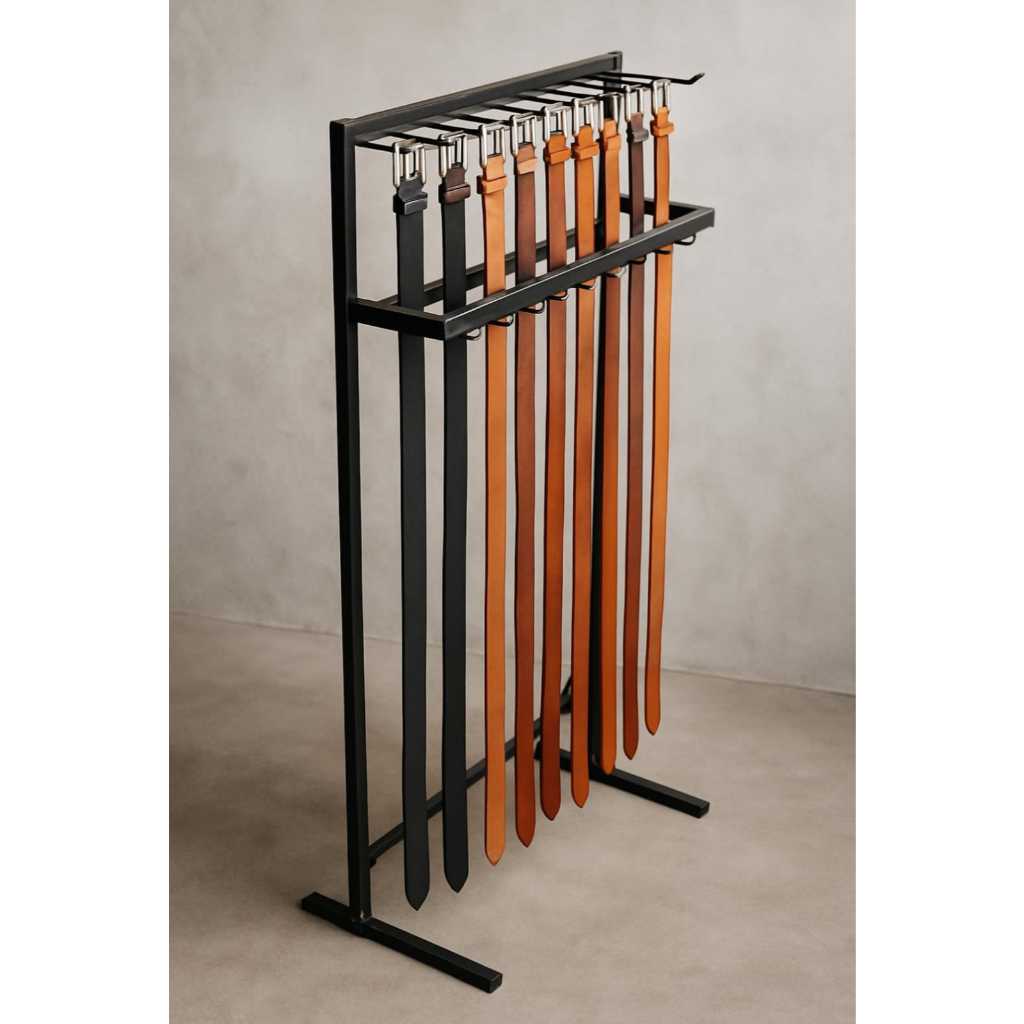 Display expositor cinteiro De Chão, cinto duplo 18 ganchos