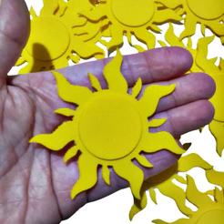 20 apliques sol em EVA - 8x8cm - enfeite para lembrancinha festa infantil e sala de aula