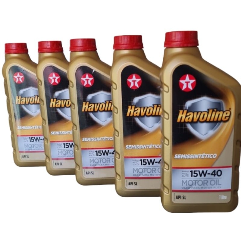 KIT 5 LITROS OLEO TEXACO HAVOLINE 15W40 SEMISSINTETICO API SL KIT 5L CARRO