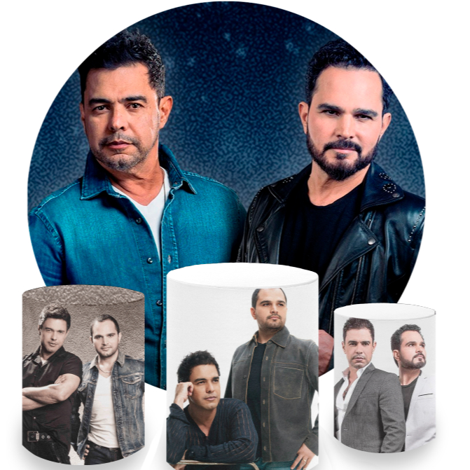 Kit Capa De Painel Redondo + Trio Cilindro Decoração Festa Tema Zeze Di Camargo e Luciano em Oferta na Shopee