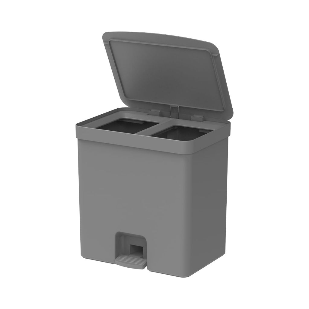 Lixeira de pedal com duplo compartimento Ou 20L Linha Trium em Oferta na Shopee