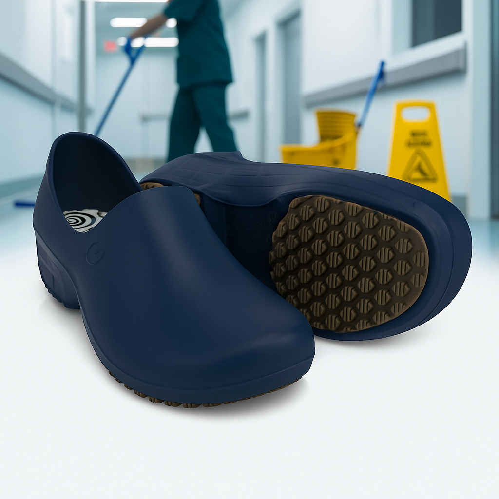 Sapato antiderrapante Sticky Shoes Cozinha Hospital Limp Enf