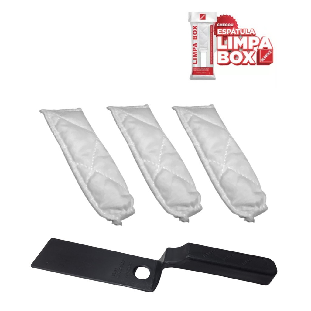 Limpador De Transpasse Espatula + 3 Refil Limpador Box Vidro em Oferta na Shopee