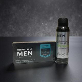 Combo MEN: Sabonete em Barra 2x90g + Desodorante Antitranspirante 125ml+Caixa Presente