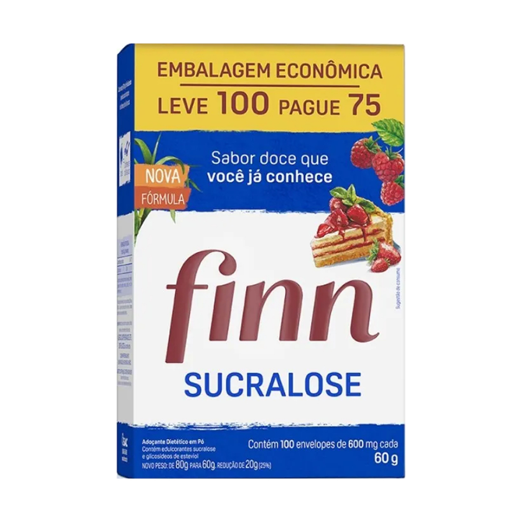 Adoçante Finn Sucralose Envelope Leve 100 Pague 75 em Oferta na Shopee