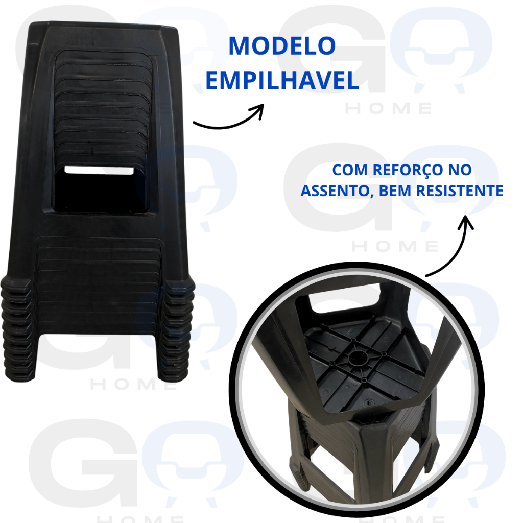 Kit 2 Banco Banquetas Banquinho Empilháveis Resistente Churrasco · foto 2