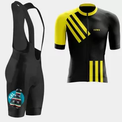 Kit Ciclismo Masculino Homem Camiseta Pro Uv Bretelle Forro Gel Alta Densidade Bicicleta Pedal