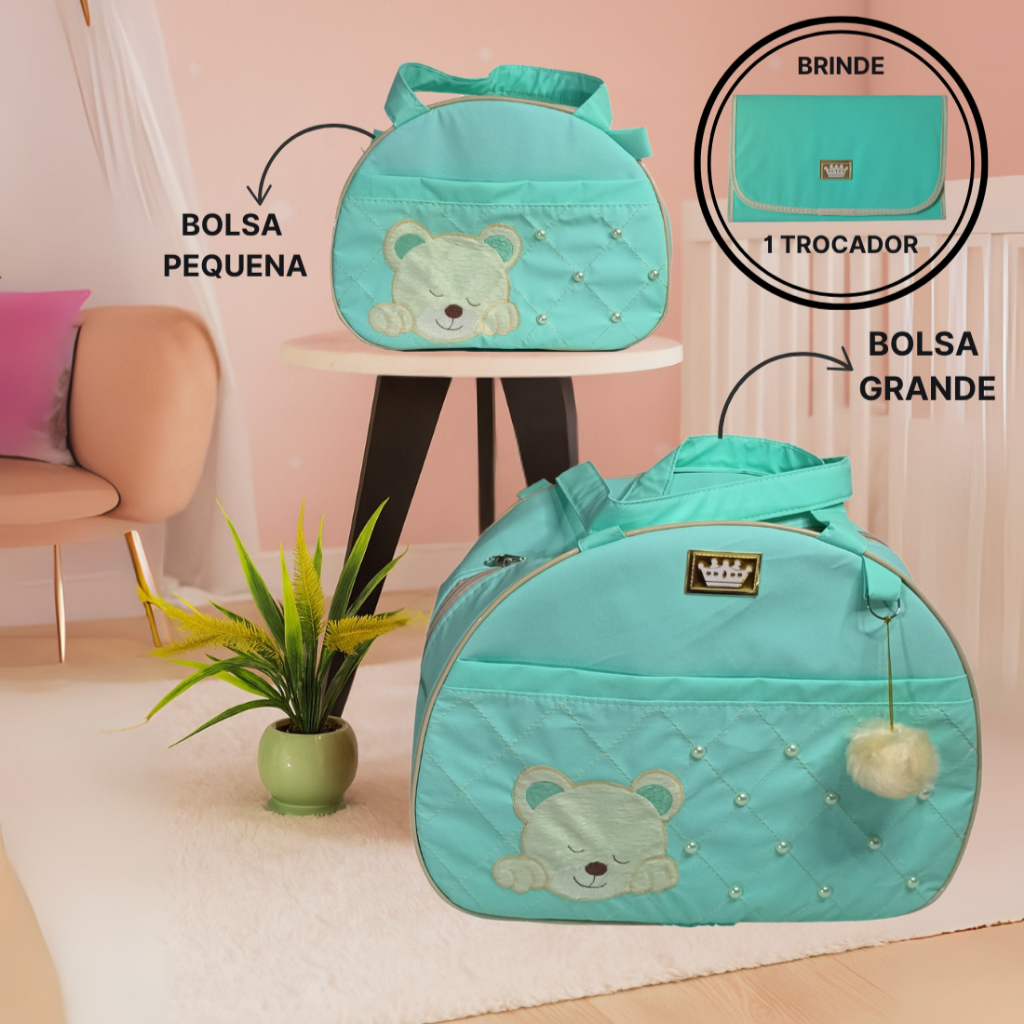 Kit Bolsa Maternidade 2 Peças Redonda Pérola + Mimo Moyses Baby em Oferta na Shopee