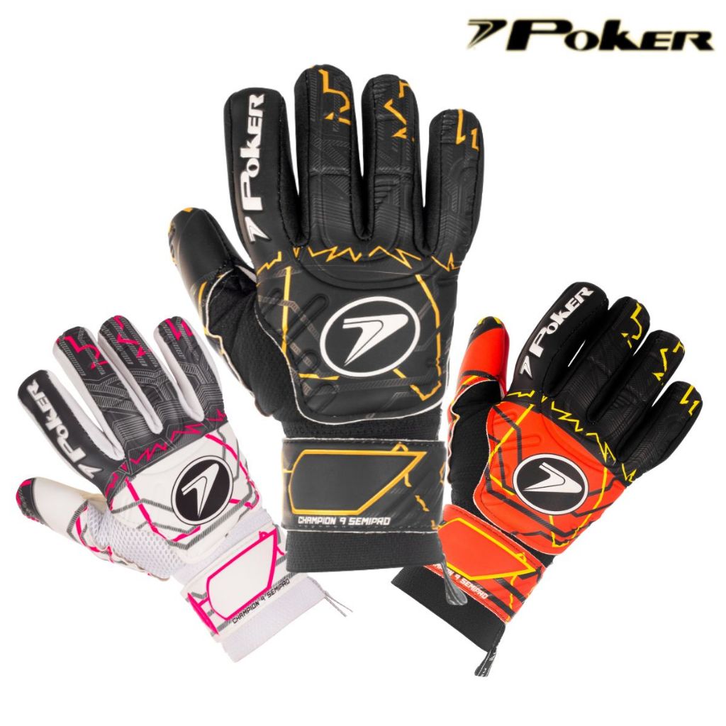 Luva Goleiro Poker CHAMPION 9 Semi Profissional 2025 - Campo Futsal Society Salão Multiterreno em Oferta na Shopee