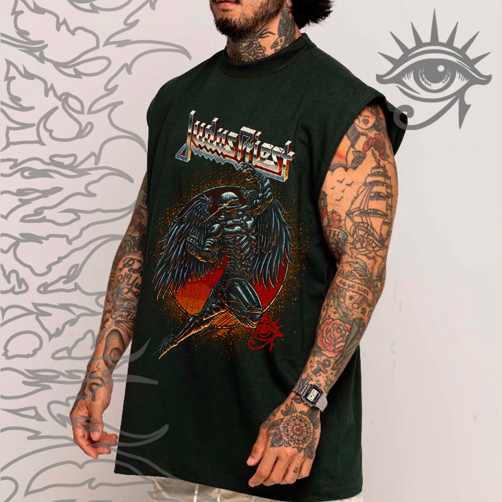 Regata Machao OVERSIZED Judas Priest Angel Of Retribution Rock Tour Vintage Unissex - Darknezz em Oferta na Shopee