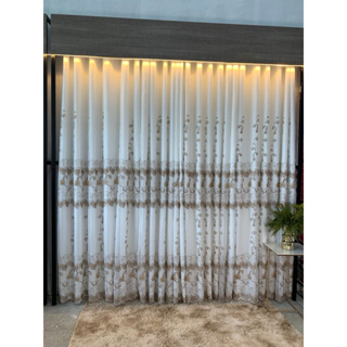 Cortina Bordada com forro em micofibra para janela 2,80m x 1,80m OFERTA em Oferta na Shopee