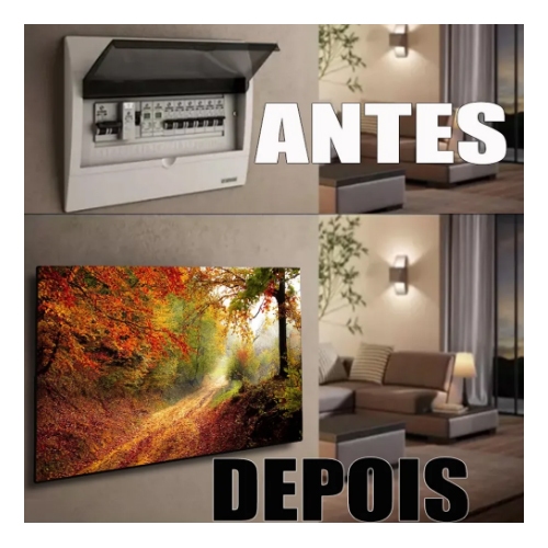 Quadro 90x80 Moldura Esconde Caixa Luz Energia Cobrir Distribuição Disjuntores decorativo bosque