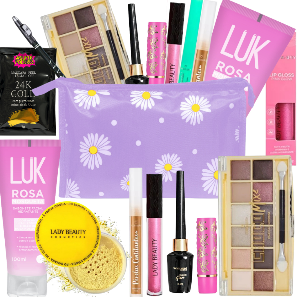 Kit De Maquiagem Especial Com Sombra Delineador Lápis Rímel