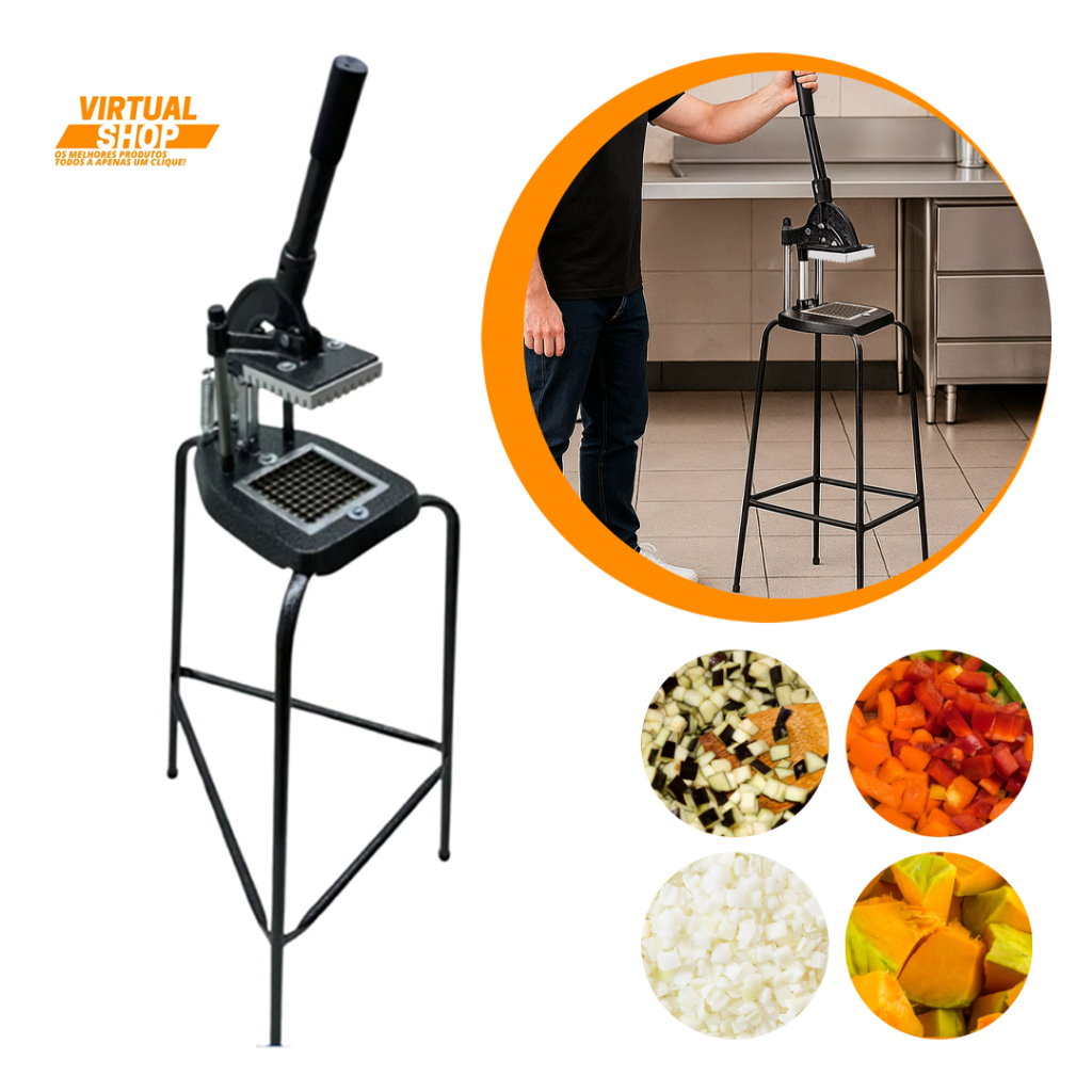 Cortador Picador de Legumes Profissional Cabrita Tripé Para Cortar Legumes em Pé Fatiador Reforçado