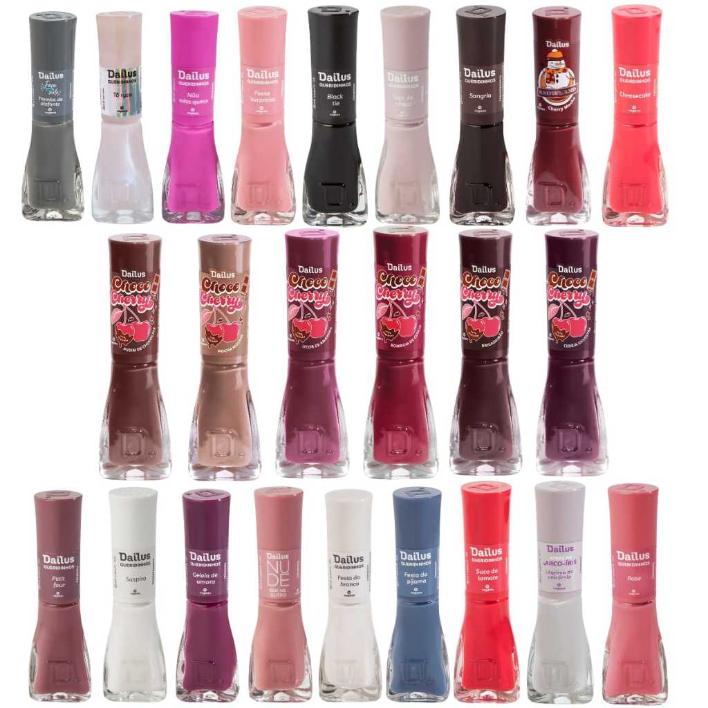 Dailus Esmaltes Pipoca Doce Choco Cherry Taça de Cristal Coleção do Amor Mohda Base Nail Bond Express - Escolha o Seu