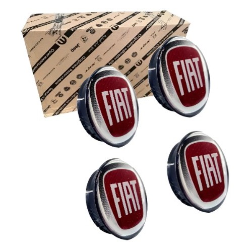 Calota Centro Roda Jogo Kit 4 und Original Fiat Punto Novo Uno Stilo Uno Argo Strada Mobi 100188358- ENVIO IMEDIATO