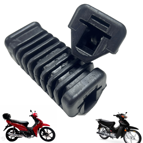 Par Borracha do Estribo (Pedaleira) dianteira Shineray Jet 2x 125 Phoenix Gold 50cc Dafra Zig 50cc