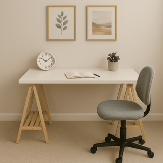 Dois Cavaletes 75x50cm com base estrado em madeira Pinus em Oferta na Shopee