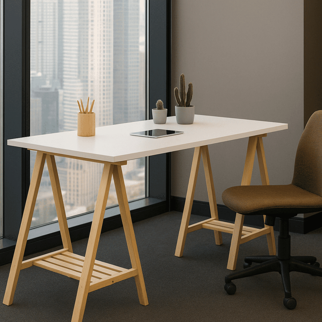 Cavalete Madeira Pinus O Par 75x50cm com Base - Suporta 80Kg