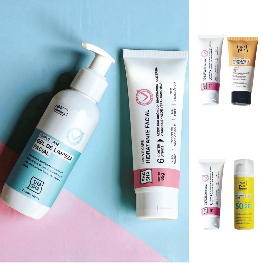 Kits com Hidratante Facial SkinCare SHA SHA Cosméticos  - Todo Tipo de Pele Dia/Noite