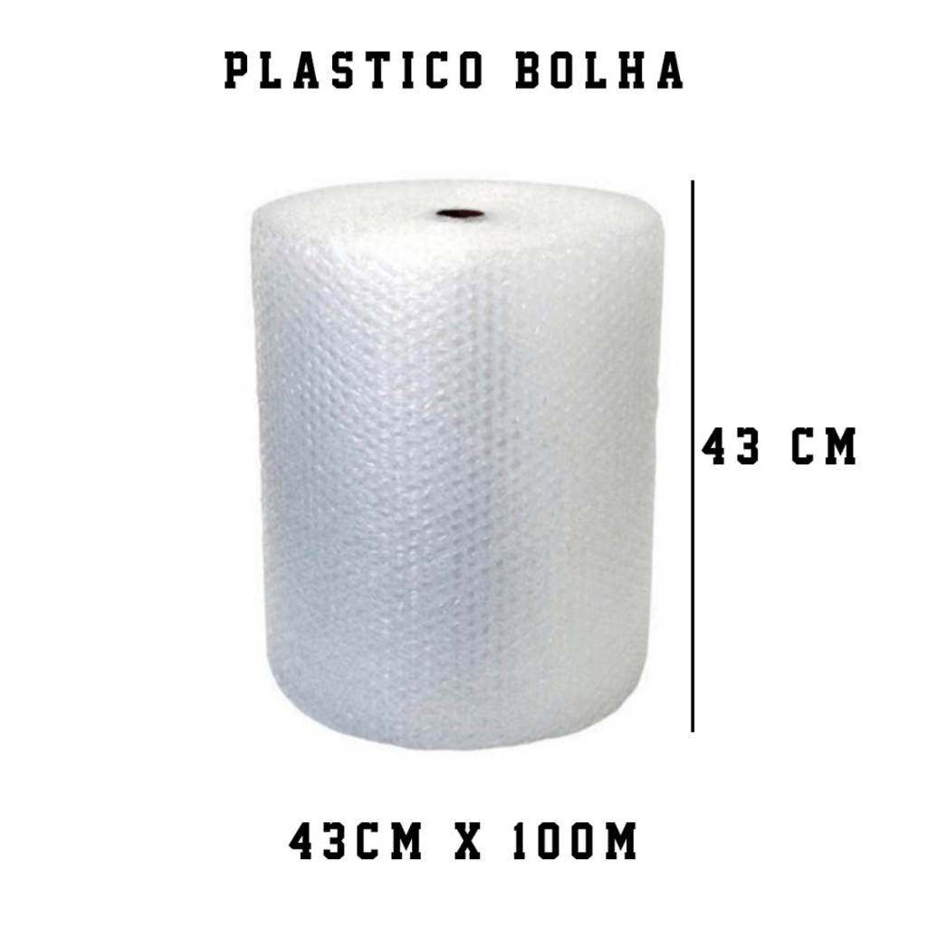 Plastico Bolha 43cm x 100mts Kit 3 Un Alta Qualidade em Oferta na Shopee