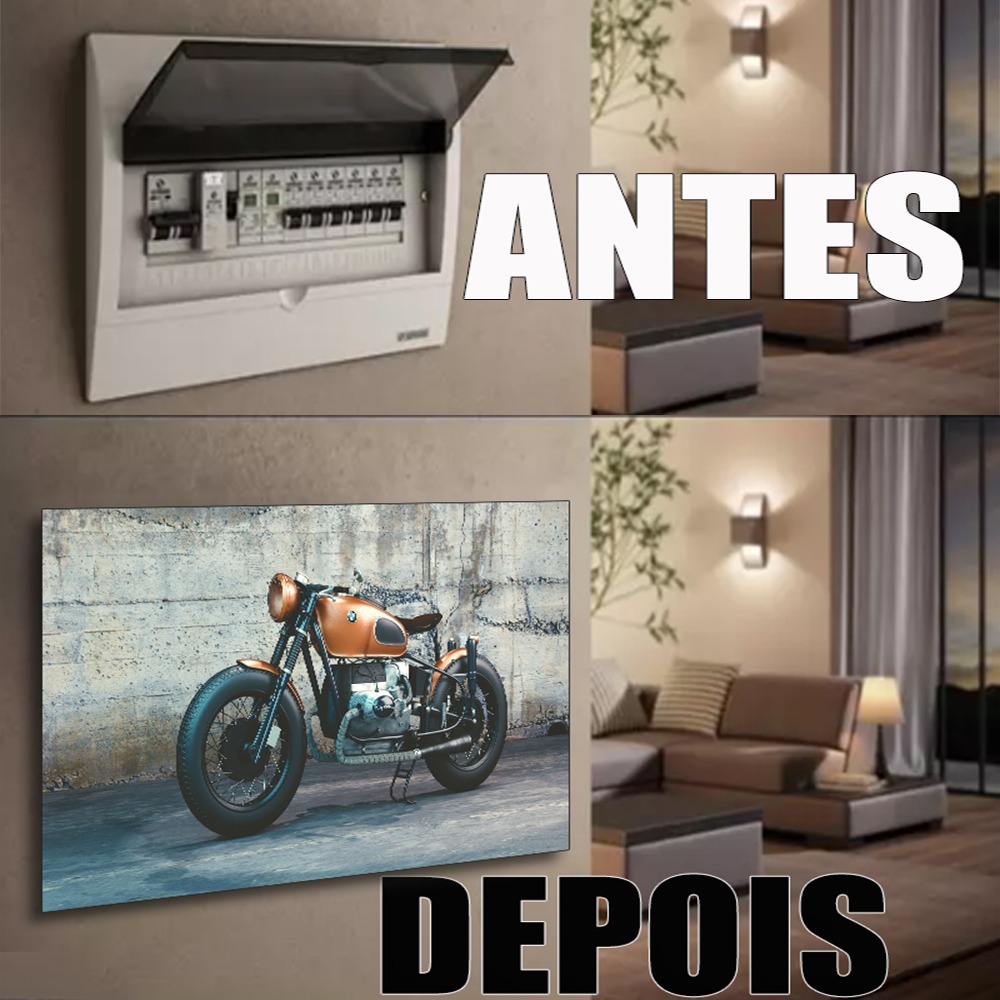 Quadro 90x80 Moldura Esconde Caixa Luz Energia Cobrir Distribuição Disjuntores decorativo sala moto