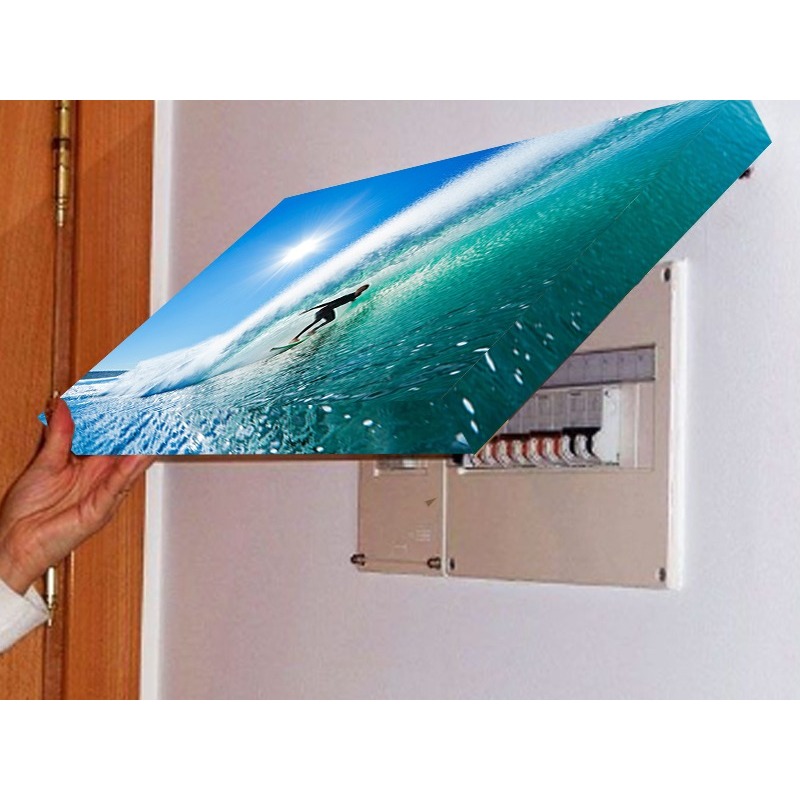 Quadro 90x80 Moldura Esconde Caixa Luz Energia Cobrir Distribuição Disjuntores decorativo praia surf