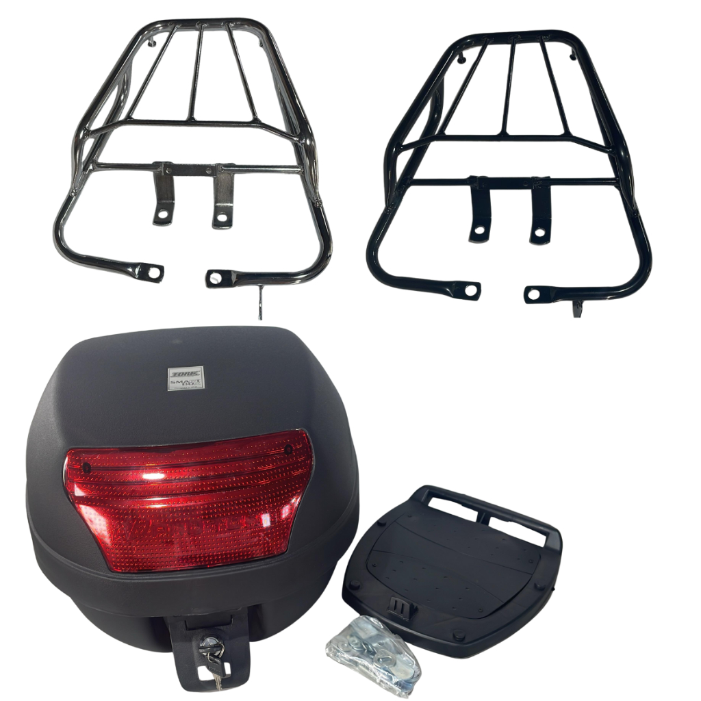 Bagageiro Titan 150 2004 a 2008 com Baú 28L Preto/Cromado – Kit Completo para Transporte em Oferta na Shopee