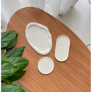 Conjunto 3 peças Bandejas Decorativas Minimalista de Cimento Branco. em Oferta na Shopee