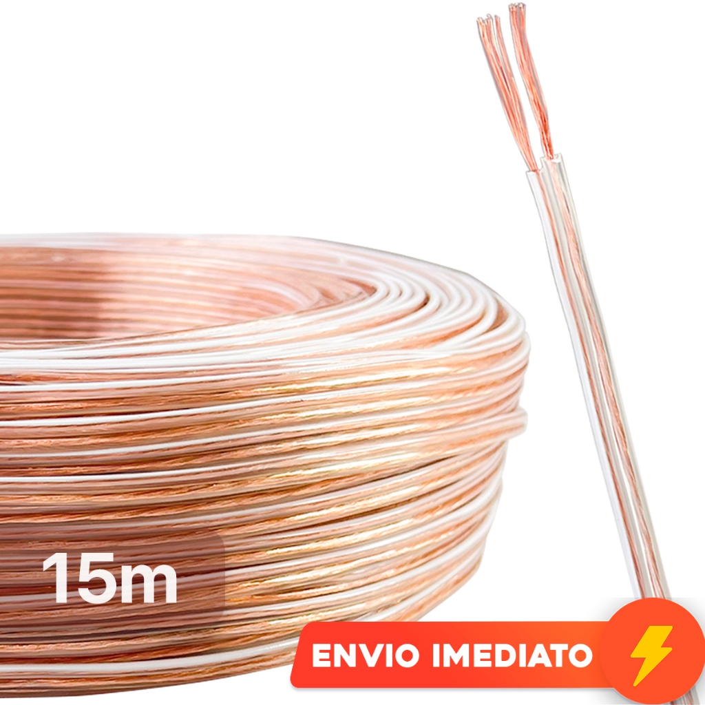 15 Mts Fio Paralelo 2x1mm² Technoise Cabo Alto Falante