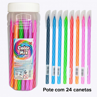 Kit com 24 Canetas Esferografica Tipo Spiro 0.7mm Ponta Fina Agulha em Oferta na Shopee