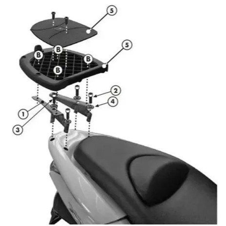 BASE BAÚ GIVI C/ RACK MONOLOCK MOTO PCX 125 -150 (2010-2013) HONDA ORIGINAL P/ BAGAGEIRO OFERTA NOVO