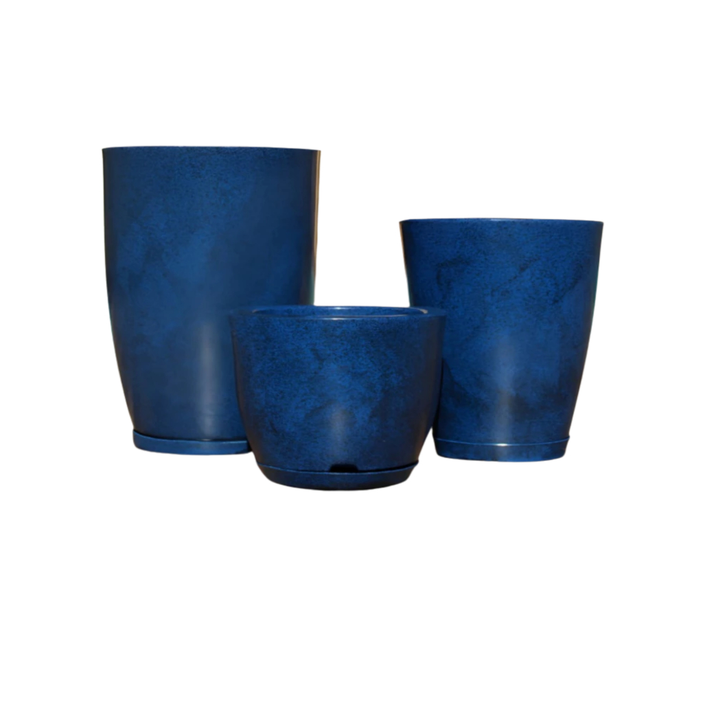 Kit 3 Vasos Para Plantas Polietileno Decorativo Liso Polido Cone Bojo N1 N2 N3 em Oferta na Shopee