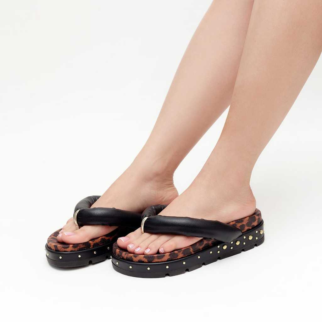 Sandália Birken Plataforma Feminina com Tiras Acolchoadas e Estampa Animal Print Confortável Moderna e Estilosa