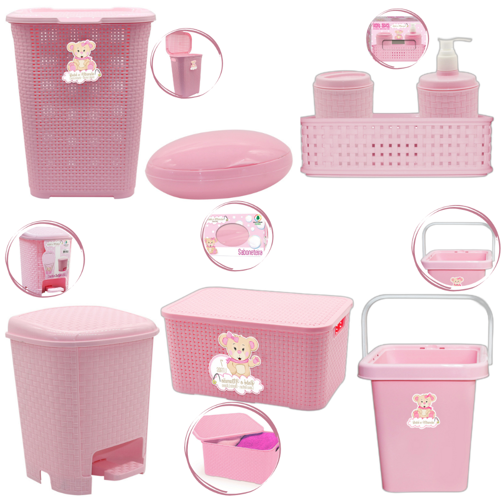 Kit Organizador De Quarto Infantil Bebê Completo C/ 6 Peças