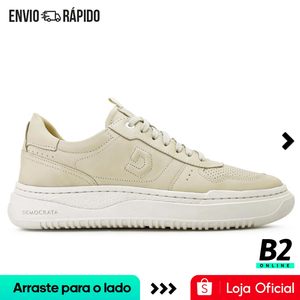 Tênis Democrata Block Masculino Bege Original Com Nota Fiscal e Garantia em Oferta na Shopee