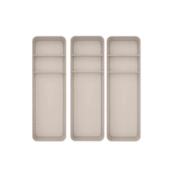 Kit de organizador de gavetas com 2 divisórias Ou 3 peças Linha Logic - Bege
